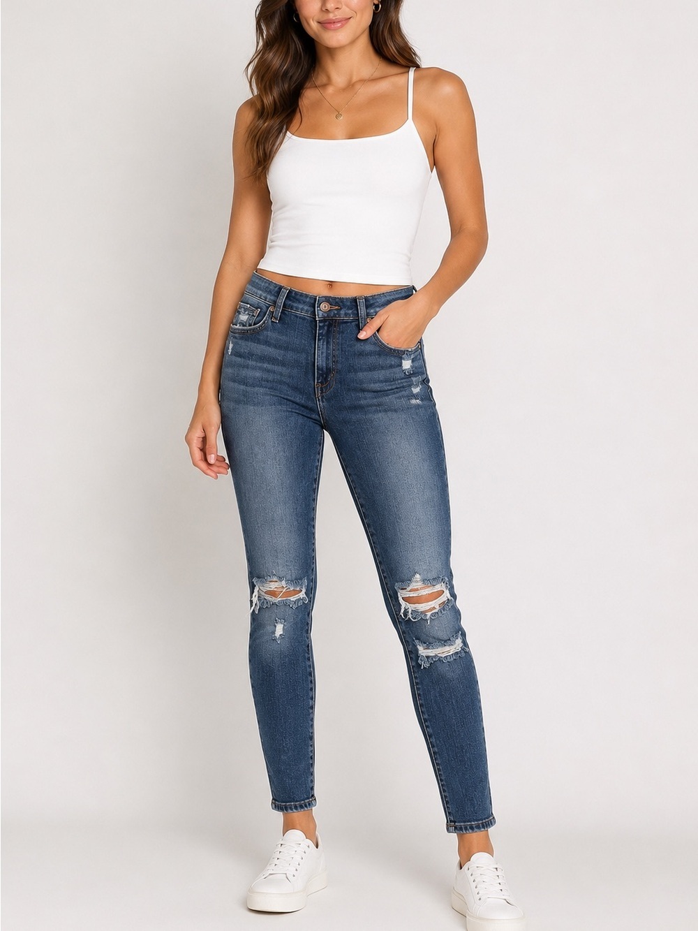 Joe's Jeans Addison Distressed Skinny Jeans Women’s 28 Blue Stretch Mid Rise